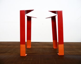 Pernas de mesa de aço angular de 16", pernas de mesa multicoloridas, altura de 12" a 16", conjunto (4)