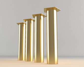 Brass Furniture Legs Set of 4|For Furniture,Coffee Table,Side Table ,Console Table|Custom Heights 4"to 16" |Modern Metal Legs |SUDE