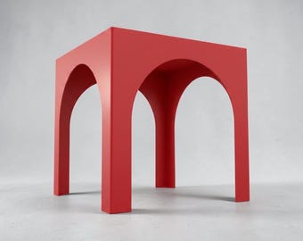 Arch Metal Cube Side Table, Modern Nesting Nightstand, Steel Accent Furniture-KEMER 16