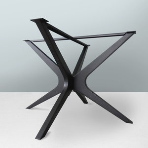 Pedestal Table Base |Metal Table Base for 72” Round Marble, Glass, Wood Tops | Mid-Century Modern Steel Table Legs | TOKA  | Custom Made