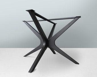 Pedestal Table Base |Metal Table Base for 72” Round Marble, Glass, Wood Tops | Mid-Century Modern Steel Table Legs | TOKA  | Custom Made