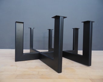 Base de mesa de centro de metal - ''MESAS CUADRADAS '' / PATAS DE MESA DE ACERO RESISTENTES para mesas de centro de sofá con mármol, vidrio, tapas de madera -
