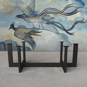 Moderne stalen salontafelvoet | Zware metalen tafelpoten | Aangepast metalen frame voor glazen marmeren houten bladen | HATTI
