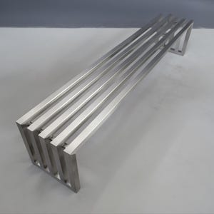 Modern Stainless Steel Bench| Minimalist Indoor and Outdoor Modern Bench | Handcrafted Furniture for Patio, Living Room, Entryway | UZUN