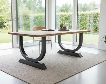 U-Shape Metal Table Legs,28” H 28” W  Dining Table Legs (Set of 2) | Modern Steel Table Legs, Custom Size