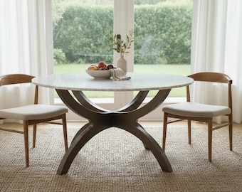Modern Round Dining Table Base :Steel Metal Base for Kitchen & Dining Room –Sturdy and Stylish Design