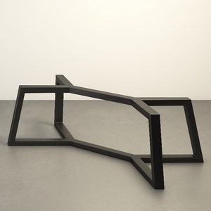 Trapezoid Metal COFFEE Table Base | Steel Table Legs for Center Tables for Long Sofas