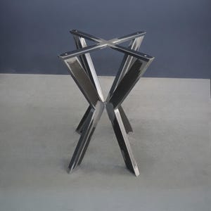 Counter Height Metal Table Base | 28” Round X-Frame Steel Pedestal | Modern Dining Kitchen Table Legs | YILDIZ 3528