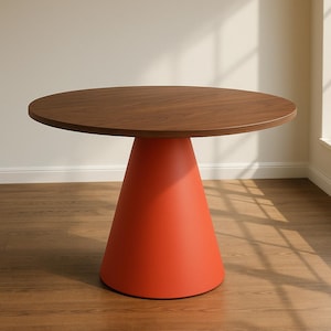 Modern Metal Pedestal Table Base – Tapered Steel Dining&Counter Height Table Base – Round Table Support –  Customizable Industrial Design