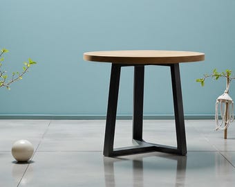Geometrische stalen tafelvoet | Moderne industriële bijzettafel
