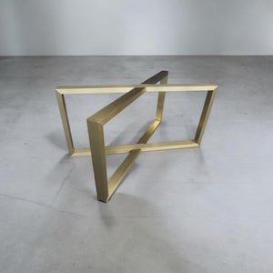 Brass Dining Table Base :Custom Brass Table Base For Oval Rectangular Tables |Heavy Duty Metal Dining Table Legs -Modern Gold Legs