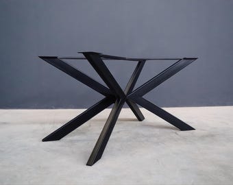Base de mesa de comedor de metal resistente estilo X para mesas grandes ovaladas y rectangulares: de 183 a 213 cm de largo y de 107 a 122 cm de ancho / YILDIZ 2452