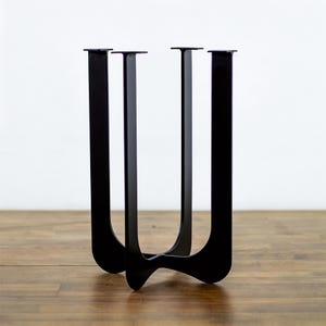 Bordsfot i massivt stål, minimalistiskt soff-/sidobordsben i metall | 25 cm diameter • 30 till 50 cm höjd | Pulverlackering och specialfinish - Wave SM