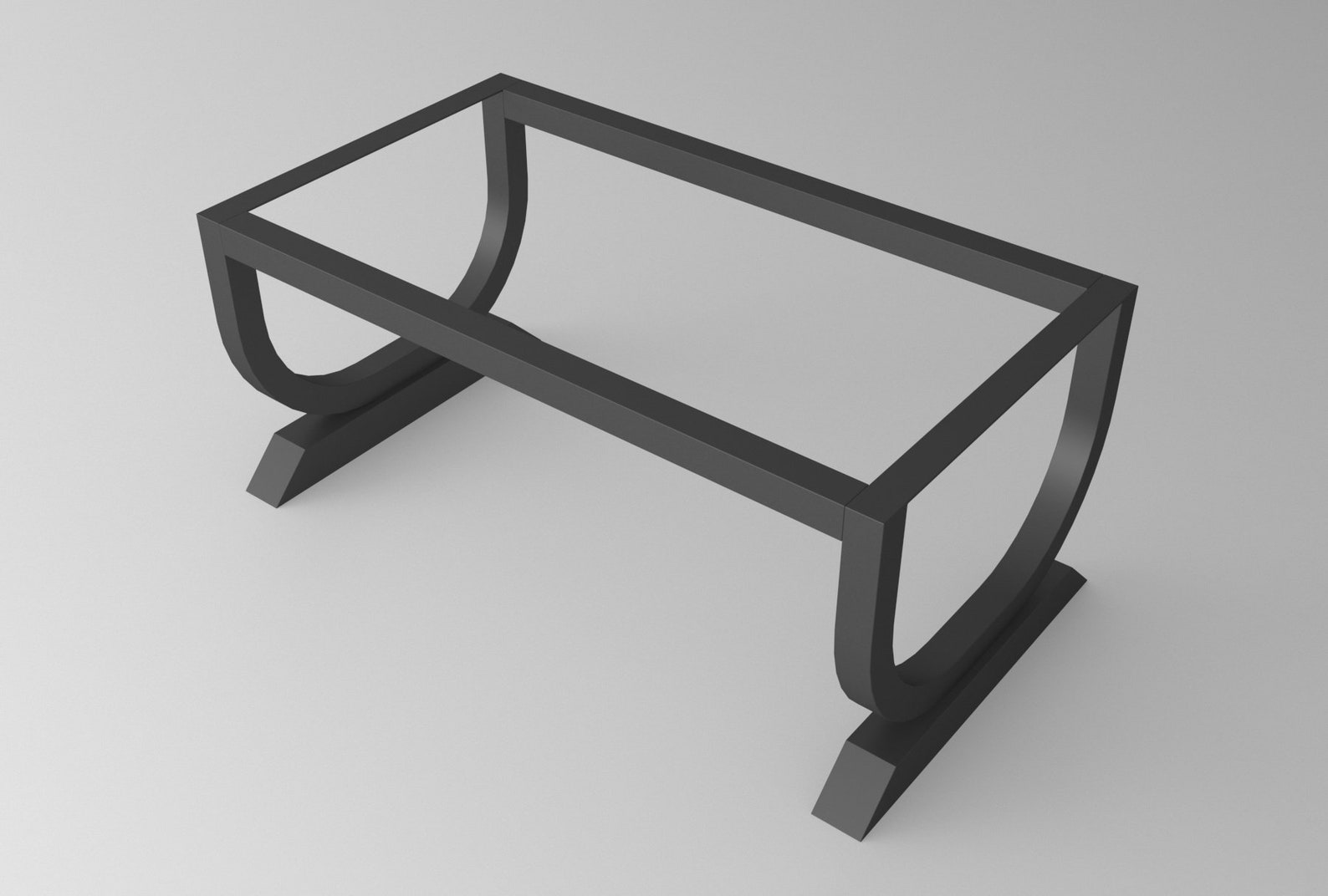 Metal COFFEE Table Base CURVED Edge Center Table Base for Glass , Wood