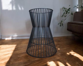 Handmade Steel Wireframe Table Base | Modern Hourglass Pedestal | Custom Heights