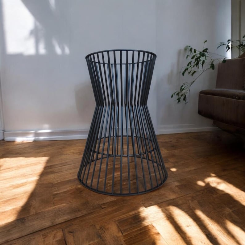 Handmade Steel Wireframe Table Base | Modern Hourglass Pedestal ...