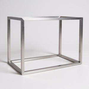 Stainless Steel Cube Table Base – 16” H x 16” W (16/20/24/28” L) | Coffee/Side Table, Cabinet & Vanity Frame | Polished or Brushed | Custom