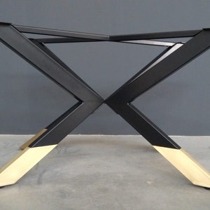 ROUND DINING TABLE Base  /  ''Trestle '' Brass &Steel Round Kitchen Table Base for 72'' Heavy  Table Tops +Free Shipping