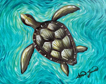 Turtle- original acrylic painting on canvas