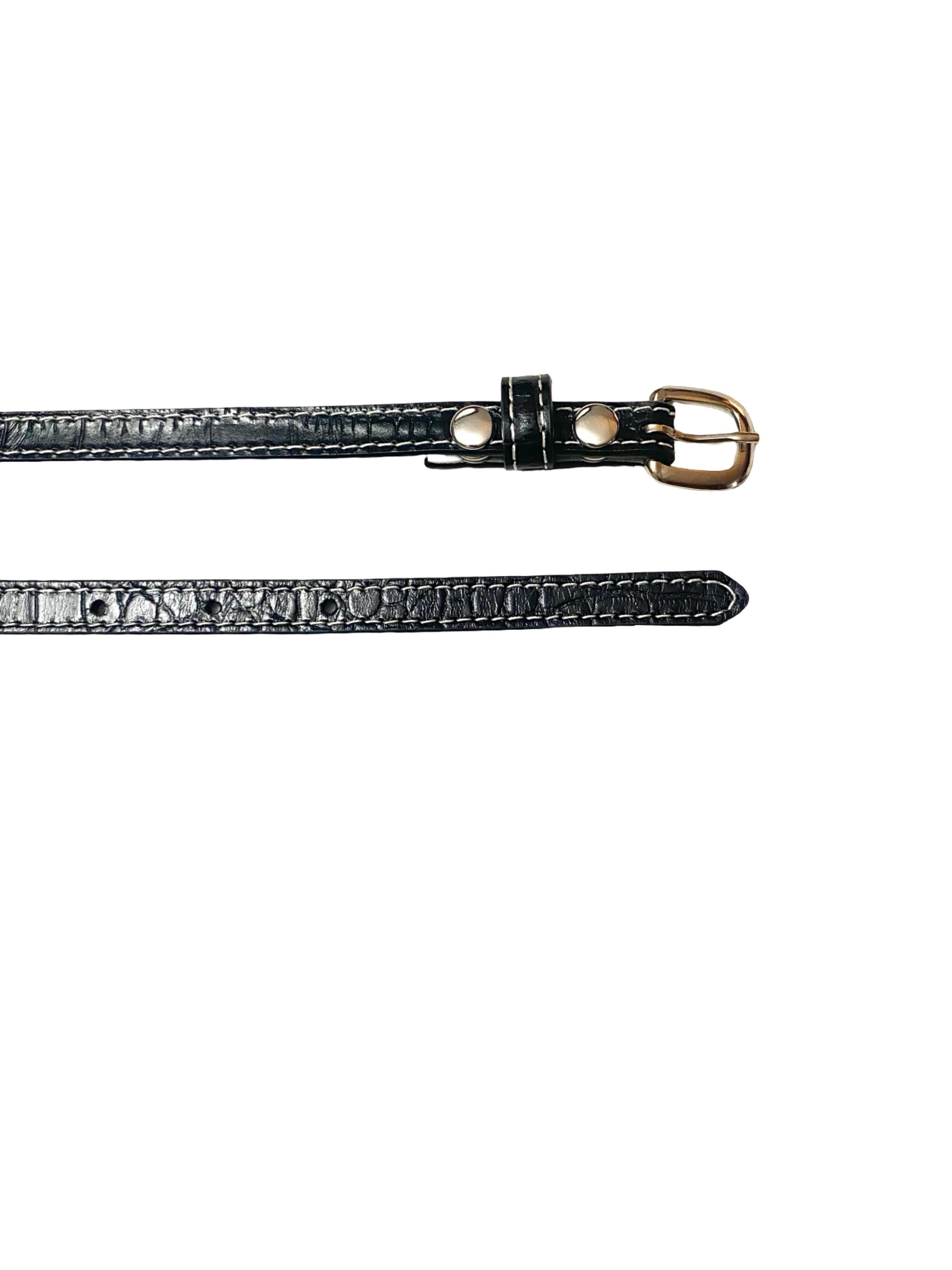 Vintage 1940's-'50s Skinny Mens GENUINE LEATHER Belt 