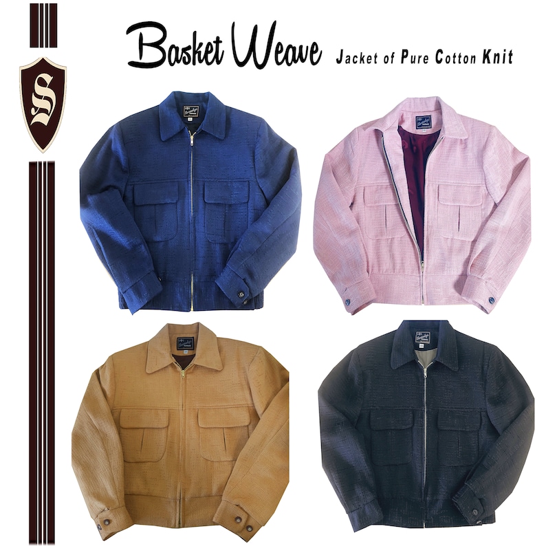 Men’s Vintage Style Jackets & Coats 1920s-1970s     Vintage 1940s-50S Rockabilly VLV Basket Weave Ricky Jacket XS-2X  AT vintagedancer.com