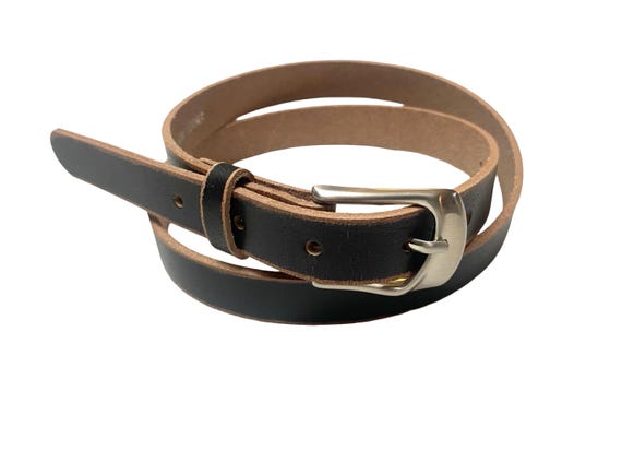 Vintage 1940's-'50s Skinny Mens GENUINE LEATHER Belt 