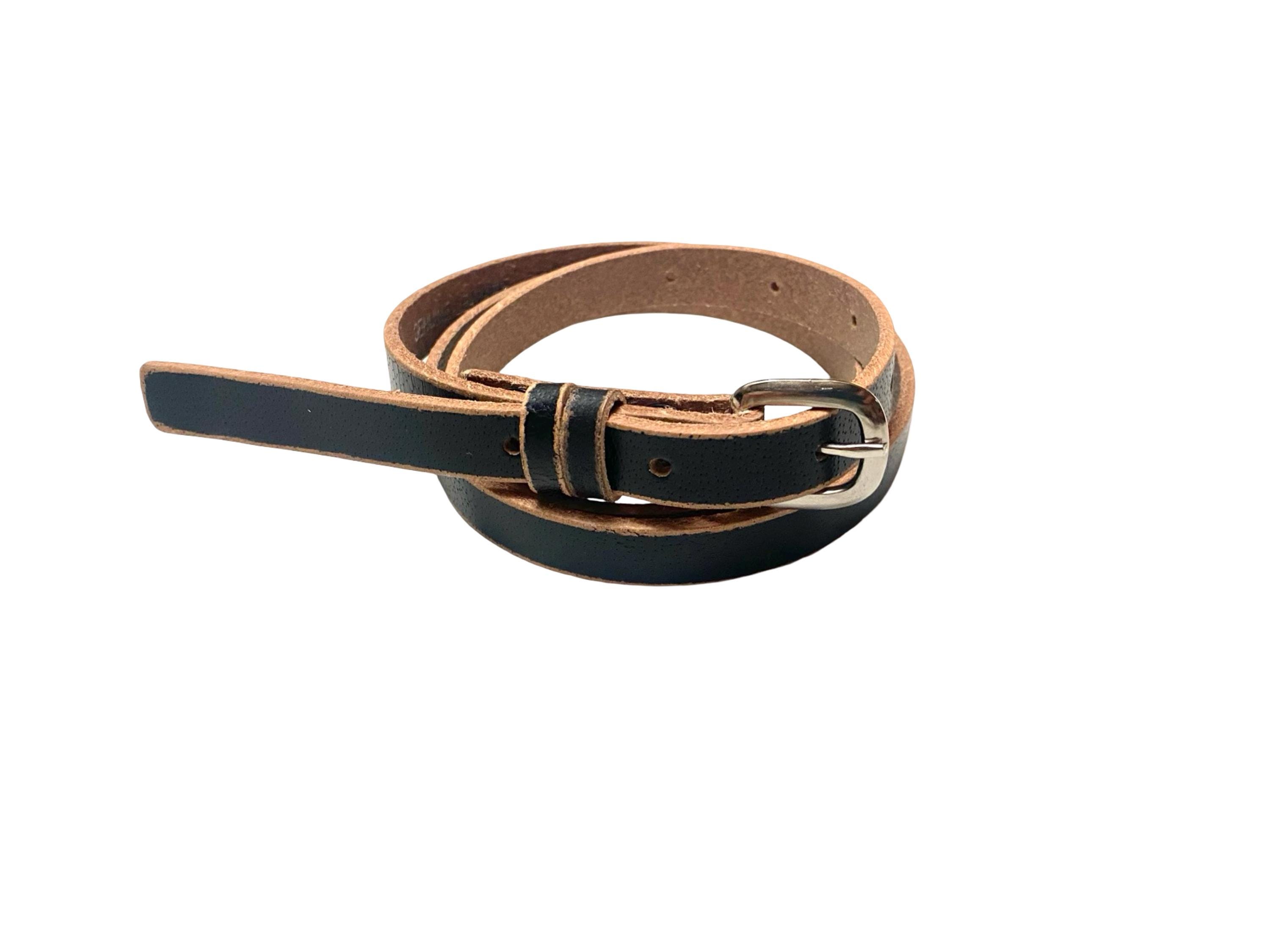 Vintage 1940's-'50s Skinny Mens GENUINE LEATHER Belt 
