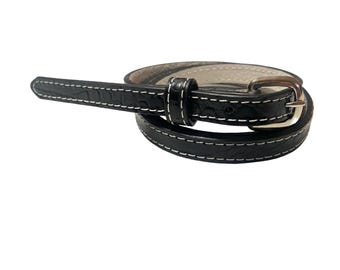 Vintage 1940's-'50s Skinny Mens GENUINE LEATHER Belt 