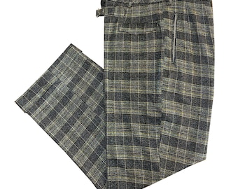 Swankys Vintage 40s-50s Buckle Back Plaid Trousers