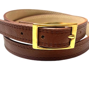 Vintage 1940's-'50s Skinny Mens GENUINE LEATHER Belt 