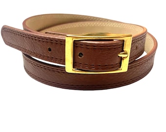Vintage 1940's-'50s Skinny Mens GENUINE LEATHER Belt 
