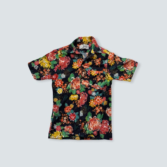 Vintage Hawaiian shirt 1970s floral print design … - image 1