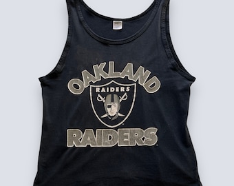 Vintage Oakland raiders distressed tank top 1980s faded thrashed