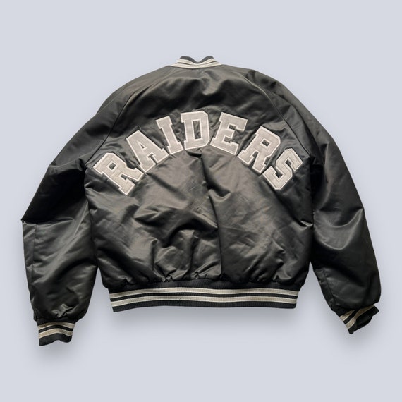 Raiders vintage throwback chalk line jacket 80s large Gem