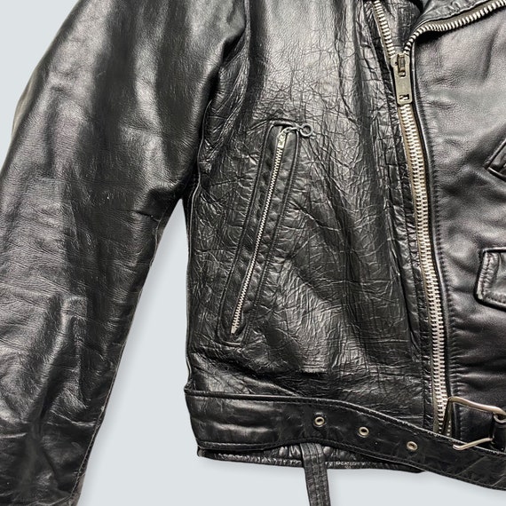vintage leather jacket MOTORCYCLE biker 1980s 199… - image 4