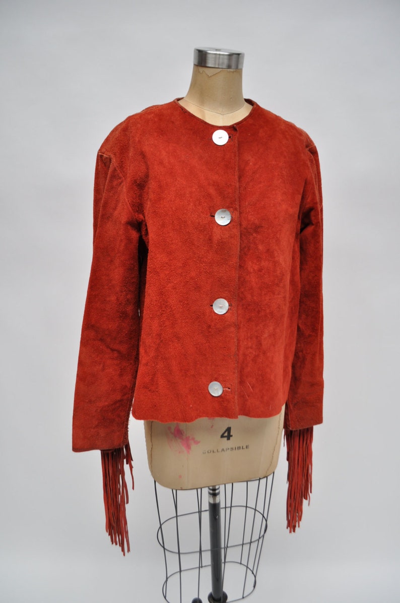 vintage leather jacket custom made FRINGE suede 1960s hippie