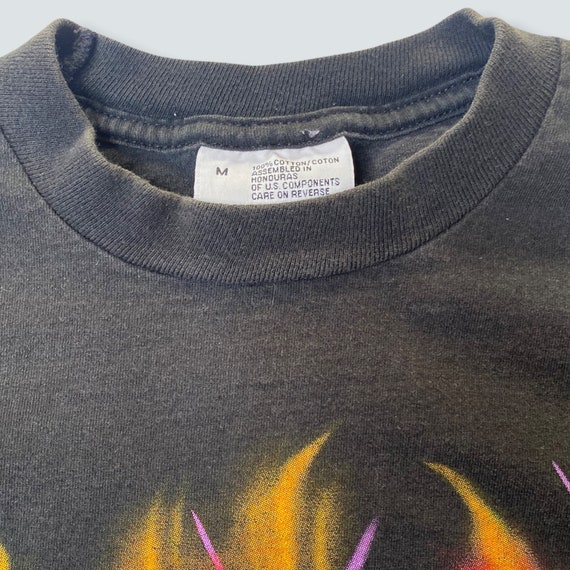 Vintage motorcycle tshirt Flames shirt t-shirt 19… - image 4