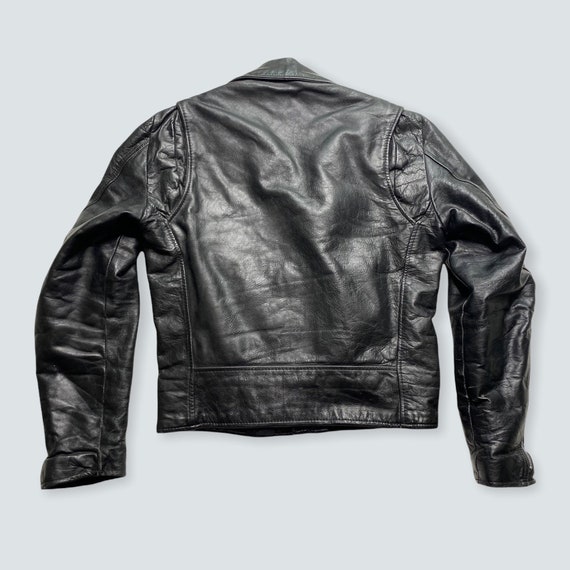 vintage leather jacket MOTORCYCLE biker 1980s 199… - image 2