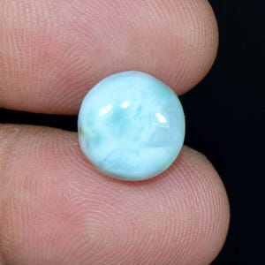 Larimar naturale cabochon rotondo, pietra preziosa Larimar, pietra preziosa Larimar dominicana naturale cabochon rotondo, pietra preziosa Pectolite 8,50 carati