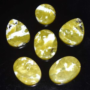 Cabujón de piedra preciosa de lagarto natural, cabujón de lagarto hecho a mano, anillo colgante de plata con piedra preciosa rara de diseñador, 6 piezas.