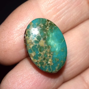 Turchese dell'Arizona "La Bella Addormentata", pietra preziosa ovale naturale in turchese dell'Arizona, turchese dell'Arizona per anello, ciondolo e braccialetto in argento, 14,00 ct.