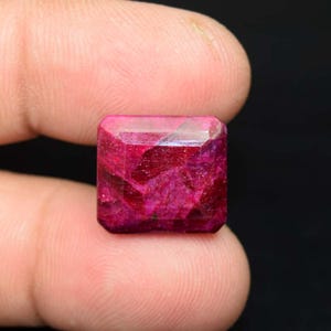 Piedra preciosa suelta de corte octagonal de rubí africano natural para anillo, colgante, pulsera, ideal para hacer anillos de rubí, colgantes de rubí, collares de rubí, rubí