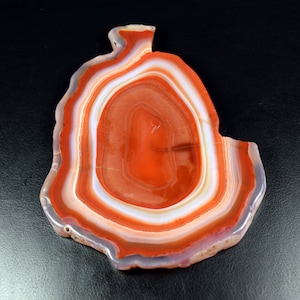 Pietra grezza di agata naturale arancione del Botswana, lucidata su entrambi i lati, decorazione artistica e oggetti da collezione, pietra preziosa di agata naturale del Botswana, fetta, 433,00 ct