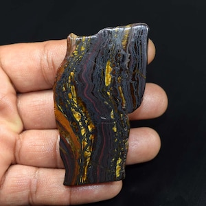 Lastra grezza di ferro naturale Tiger lucidata da entrambi i lati, lastra di ferro Tiger per scopi antichi e da regalo, lastre lapidarie, lastra di roccia, lastra espositiva