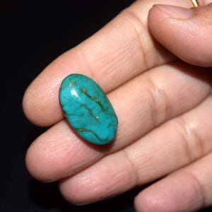 Turchese dell'Arizona "La Bella Addormentata", pietra preziosa ovale naturale di turchese dell'Arizona, turchese dell'Arizona per anello, ciondolo e braccialetto in argento, 14,60 carati
