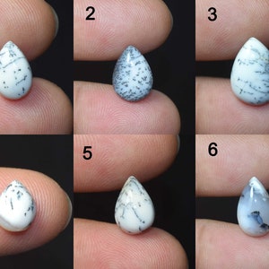 Cabochon di opale dendrite naturale con retro piatto, cabochon a pera, pietra preziosa sfusa in opale dendrite, anello, ciondolo, taglia DO103