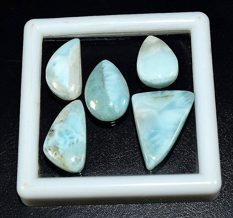 Pectolite Semi Precious Gemstone Sky Blue Larimar Loose Crystal LAR155 NATURAL LARIMAR Cabochon 100/% Natural Larimar Cabochon