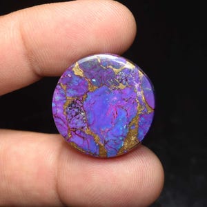 Cabochon di turchese Mojave viola ramato, cabochon rotondo di turchese Mojave, pietra preziosa sfusa, pietra turchese, turchese Mojave viola 27,65 ct