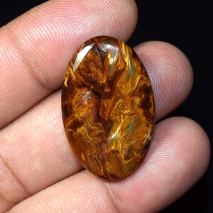 Pietersite de fogo dourado brilhante, cabochão oval de pietersite natural, joias de pietersite, pingente de pietersite, cabochão de pietersite 23,00 cts