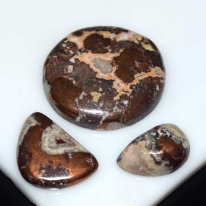 Cabochon di dolomite di rame, lotto da 3 pezzi, pietra preziosa sciolta rara naturale di cabochon di dolomite di rame, cabochon di dolomite di rame per gioielli pendenti